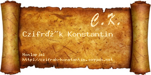 Czifrák Konstantin névjegykártya